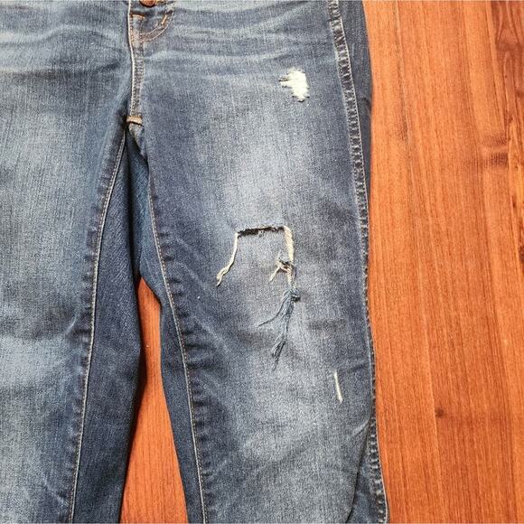 MADEWELL HIGH RISE SKINNY DISTRESSED RAW HEM SIZE 25 - Picture 4 of 10